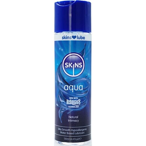 Vannbasert Lubrikant SKINS Aqua 130 ml med Naturlig Følelse