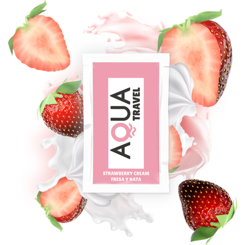 Lubrikant Aqua Travel - Jordbærkrem 6 ml