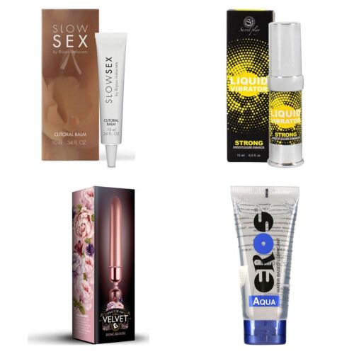 Stimulerende sett for henne med klitorisbalsam og minivibrator