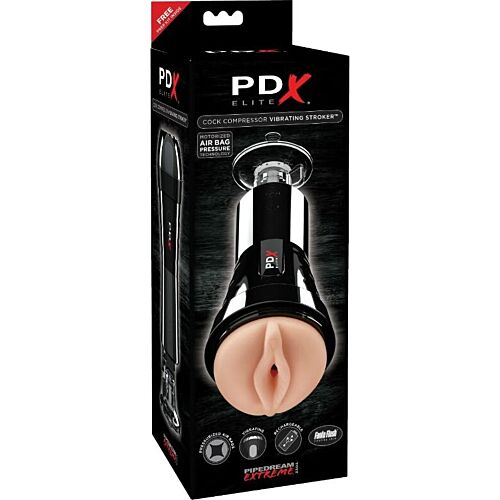 Masturbator PDX ELITE med vibrasjon og kompresjonseffekt