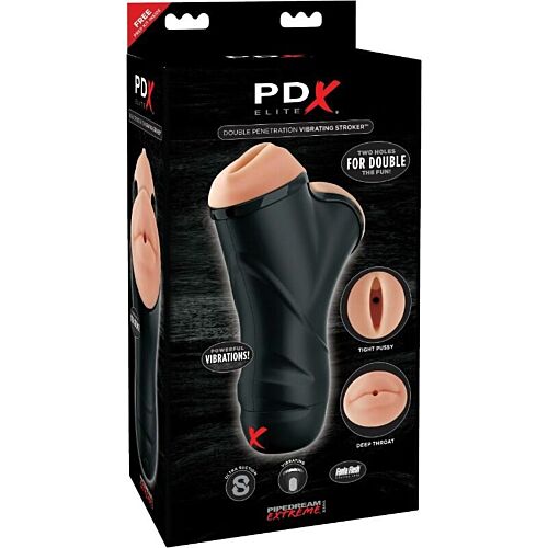 Masturbator PDX ELITE Double Penetration med vibrasjon