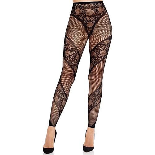 Strømper Leg Avenue Lace And Sheer Footless