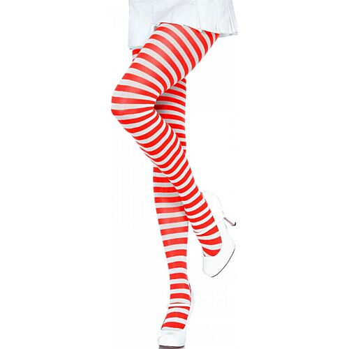 Kostyme Leg Avenue White/Red Striped Tights