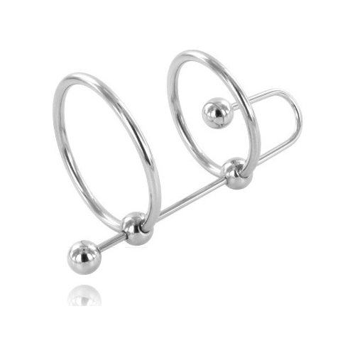 BDSM Ring METAL HARD - Ekstrem Ring med Urinrørsstopp