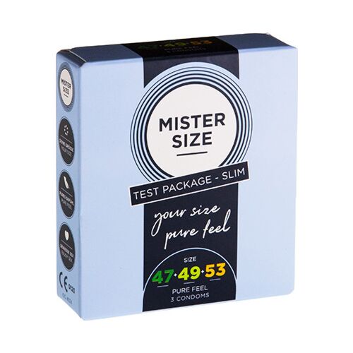 Preservativ Mister Size 47,49,53 - Tre størrelser for komfort