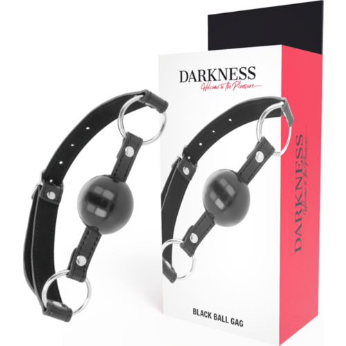 Bondage DARKNESS BLACK BALL GAG med justerbare stropper