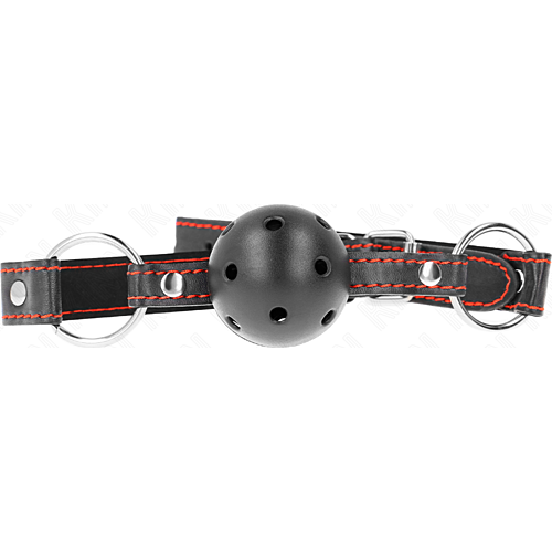 Gag KINK COLLAR & GAG Hollow Hard Black Ball 4,5 cm