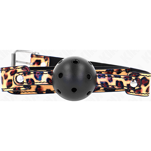 Gag KINK COLLAR & GAG Leopard 4.5 cm
