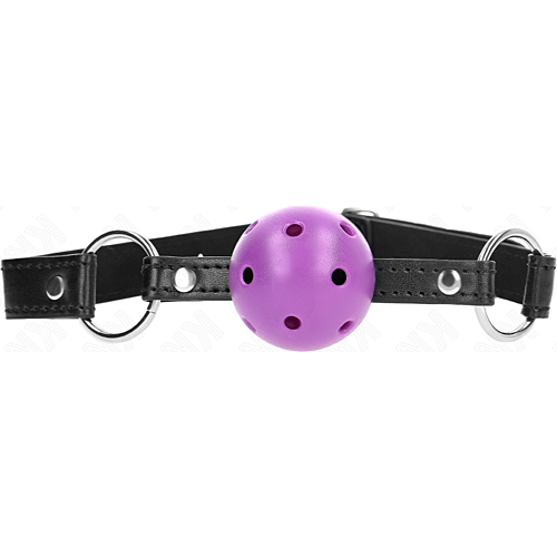 Gag KINK COLLAR & GAG Hollow Hard Purple Ball