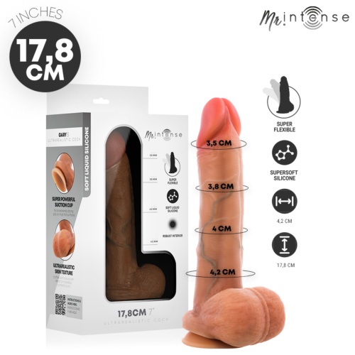 Dildo MR. INTENSE Gary S 17,8 cm med testikler