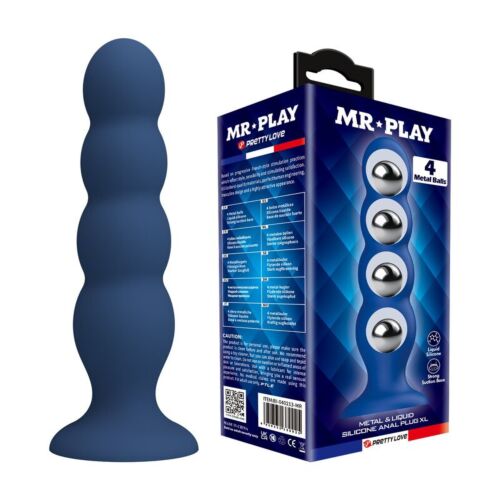 Analplugg MR PLAY Med Metallkuler og Sugekop