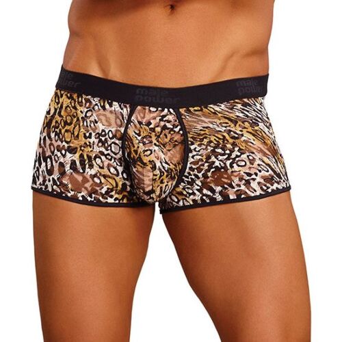Short Male Power Leopard med leopardmønster