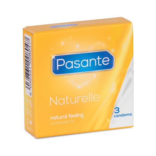 Kondom Pasante Naturelle 3-pakning med konisk form