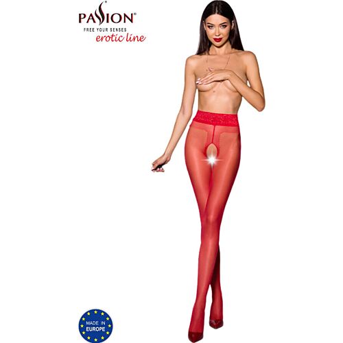Tights Passion Woman Garter & Stock 001 med åpning mellom lårene