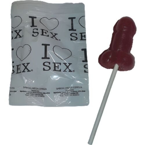 Søtsaker Diablo Picante Penis Lollipop med Jordbær og Kirsebær