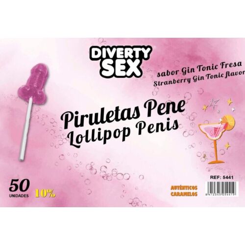 Penislollipops Diablo Goloso med jordbær gin tonic