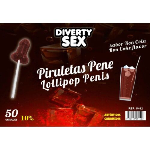 Søte godterier DIABLO GOLOSO - 50 penisformede lollipops