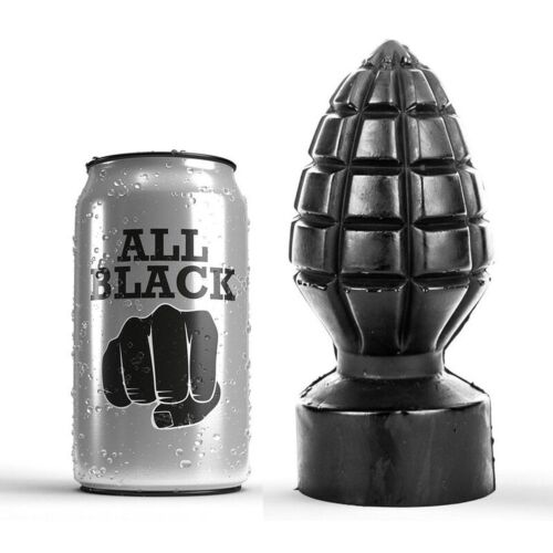 Analplugg ALL BLACK 14 CM med håndgranat-design