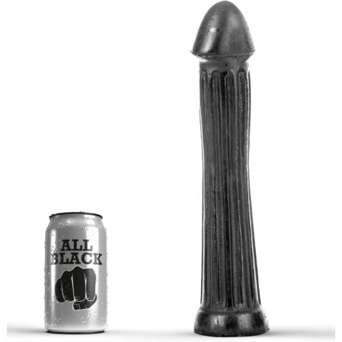 BDSM Anal Plug ALL BLACK 31 CM med dype riller