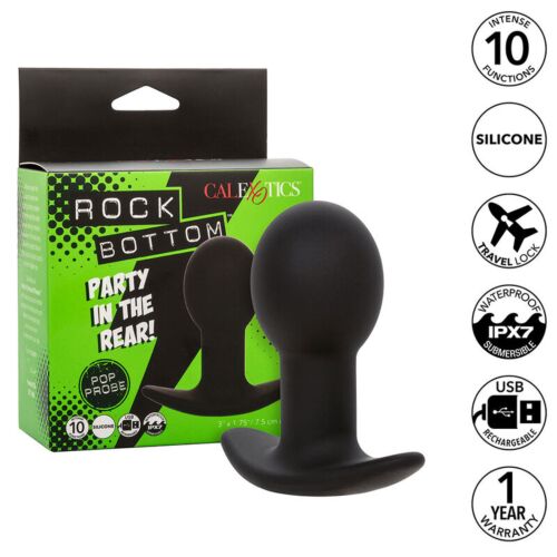 Anal Plug CALEXOTICS Rock Bottom med 10 vibrasjonsmoduser