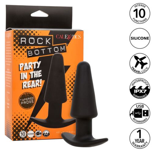 Plugg CALEXOTICS ROCK BOTTOM TAPERED med 10 vibrasjoner