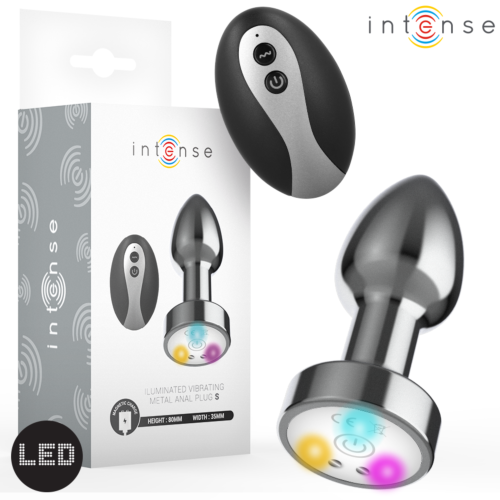 Vibrerende metall analplugg INTENSE med LED-lys og fjernkontroll