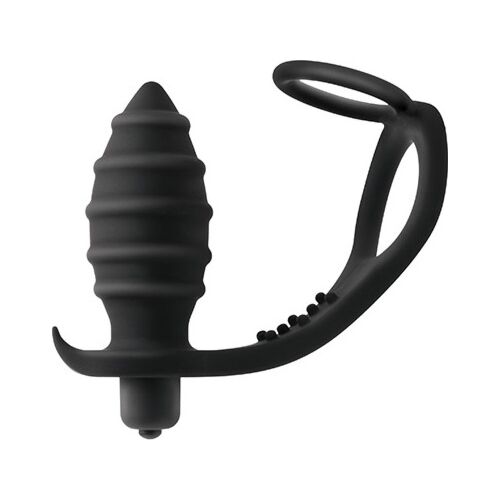 Anal Plug Vibrator Plug Throttle med dobbel ring
