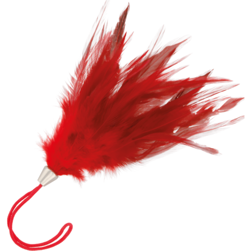 Stimulator DARKNESS RED 17CM med unike fjær