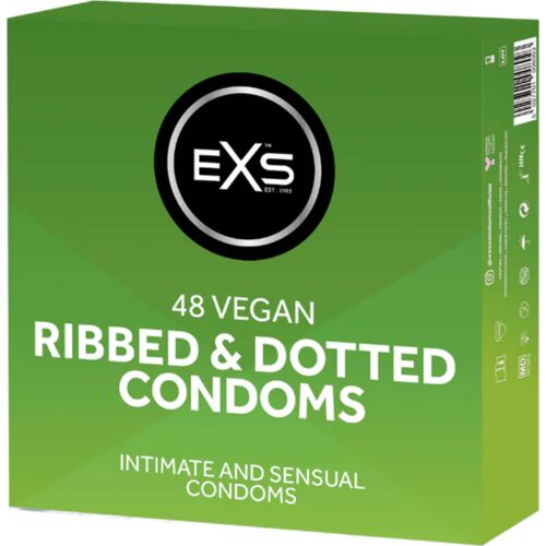 Kondom Exs Ribbed & Dotted 48s med ekstra følsomhet