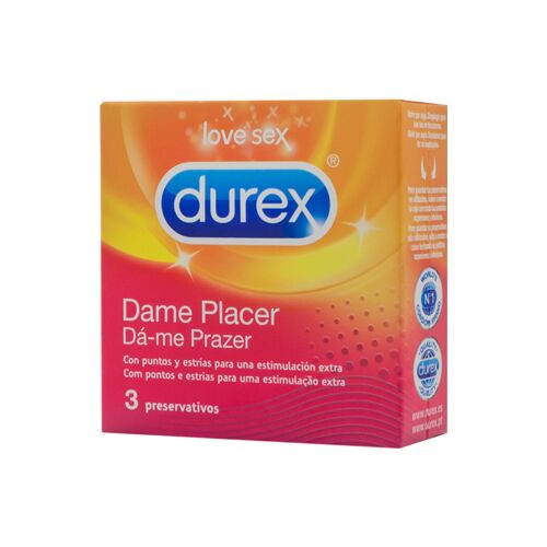 Kondom DUREX Dame Placer 3 enheter med hevede prikker