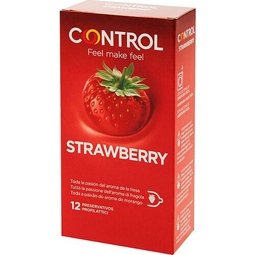 Kondom Control Adapta Jordbær 12 enheter