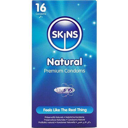Kondomer SKINS Natural 16-Pack med vanilje