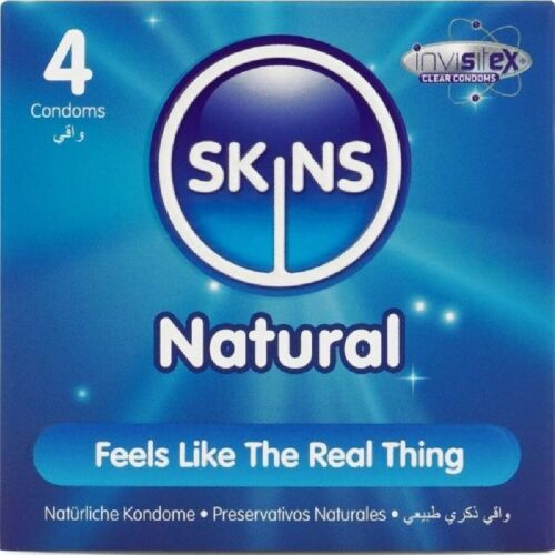 Kondom SKINS Natural 4-Pack med ekstra glid
