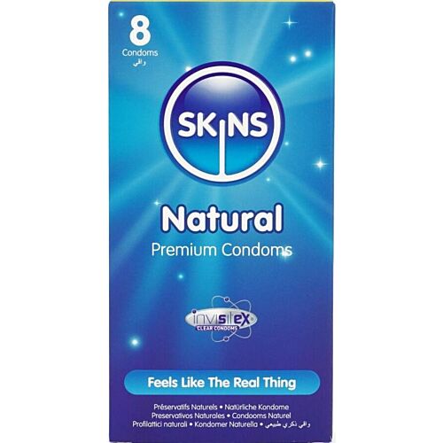 Kondom SKINS Natural 8-Pack med ekstra glid