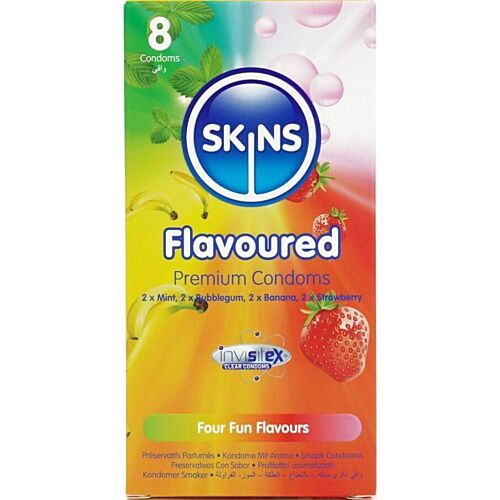 Kondom SKINS Multi Flavors Premium 8-pakning med smaker