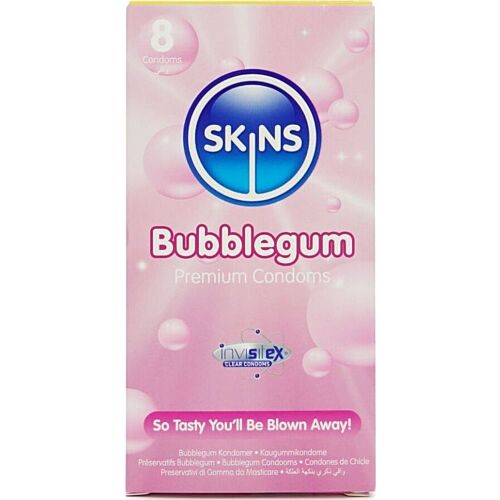 Kondom SKINS Bubblegum Premium 8-pakning med fruktig smak