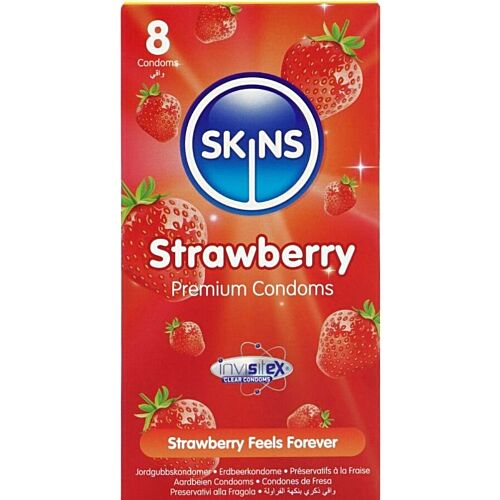Kondom SKINS Strawberry Premium 8-pakning