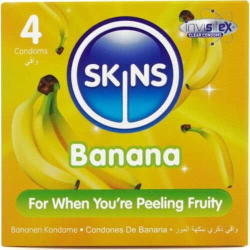 Kondom SKINS Banana Premium 8-pakning med ekstra smøring