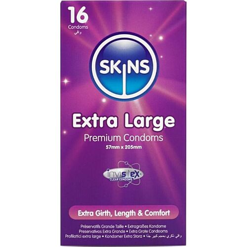 Kondom SKINS Extra Large 16-pakning med ekstra komfort