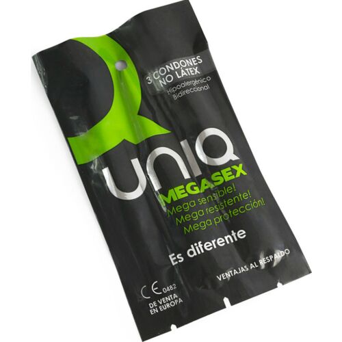 Kondom UNIQ MEGASEX latexfri med ULTRALUB