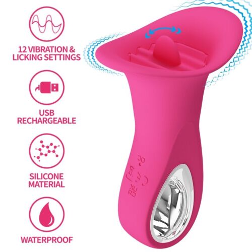Vibrerende tunge PRETTY LOVE CLYDE med 12 vibrasjonsmoduser