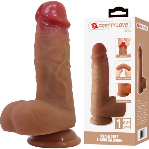 Dildo Pretty Love Curtis med sugekopp 17.3 cm