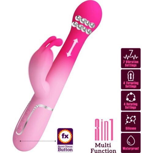 Vibratoren PRETTY LOVE DEJON 3 IN 1 Multifunksjonell