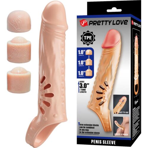 Funda til penis Pretty Love med forlengere