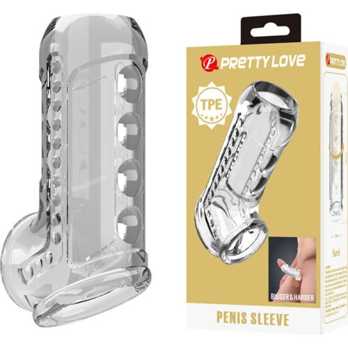 Penis sleeve Pretty Love Transparent teksturert