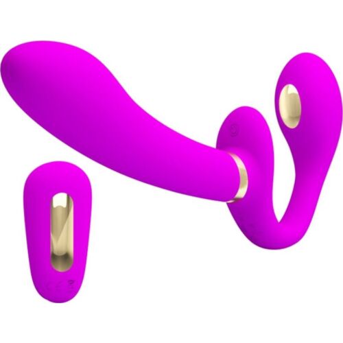 Dobbel strap-on vibrador Pretty Love Thunderbird med fjernkontroll