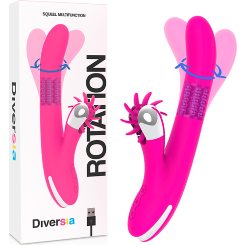 Rabbit vibratør Diversia Bunny Rotation 24 cm med klitorisstimulering