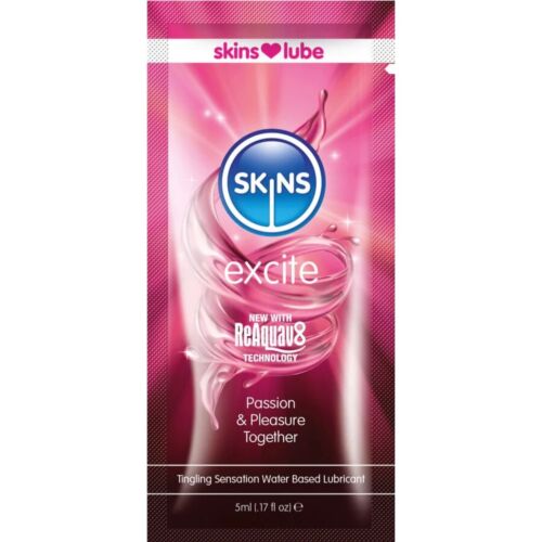 Glidende middel SKINS Excite 5 ml med stimulerende effekt