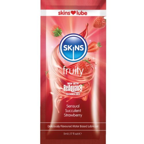Monodose Lubricant SKINS Strawberry med naturlig smak