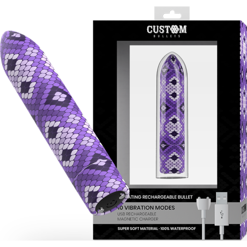 Vibrerende leketøy CUSTOM BULLETS - Recharget Snake Purple